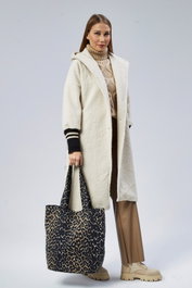 Zoozie Bags Bolso Tote de Lona Crema y Leopardo